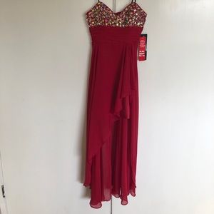 Prom Gown Red High Low Dress Size 5/6